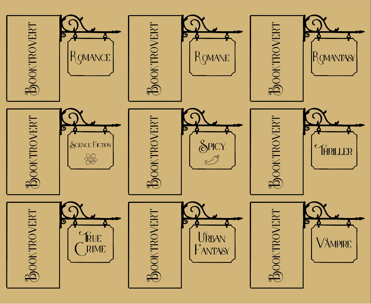 Wooden bookshelf sign - Various genres to choose from