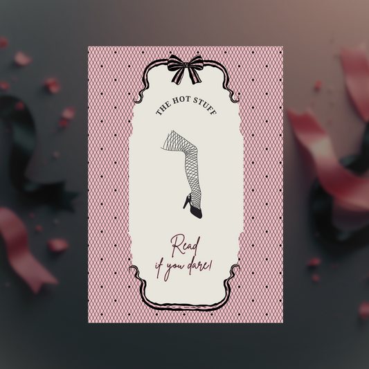 Kunstdruck The Hot Stuff - Vintage Pin-Up Poster in Schwarz und Altrosa für Dark Romance Fans
