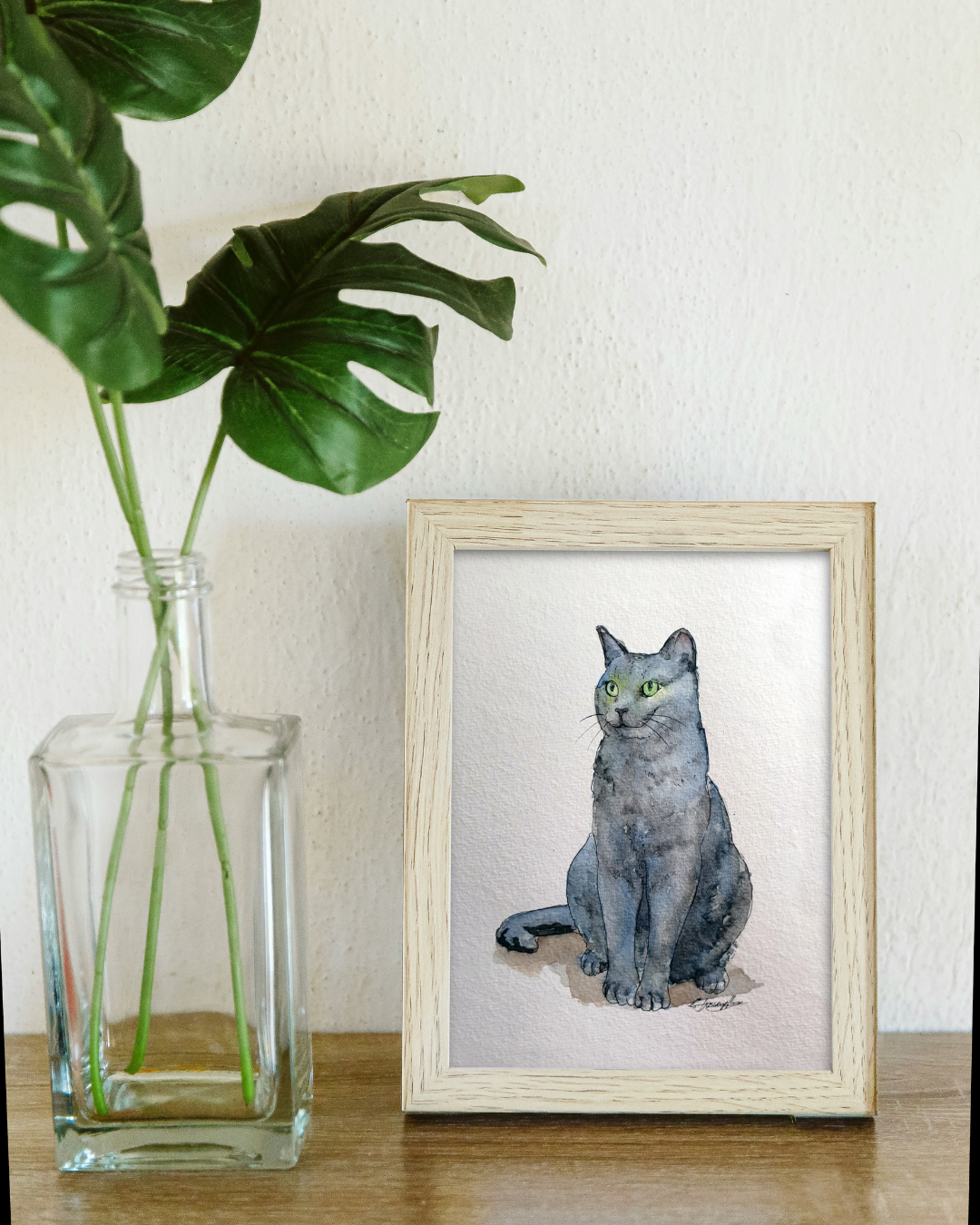 Auftragsmalerei einer Katze als Geschenk für Katzenliebhaber