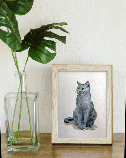 Auftragsmalerei einer Katze als Geschenk für Katzenliebhaber