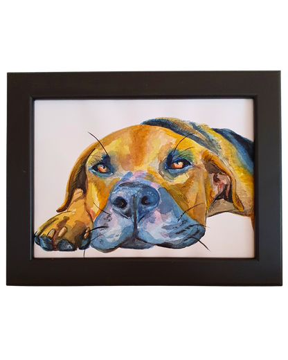 Handgemaltes Hundeportrait als Geschenk für Hundemama