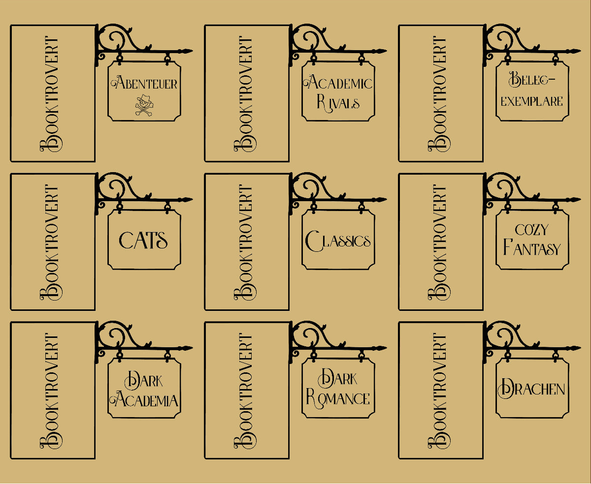 Genreschild Schwarz & Gold - Verschiedene Genre zur Auswahl