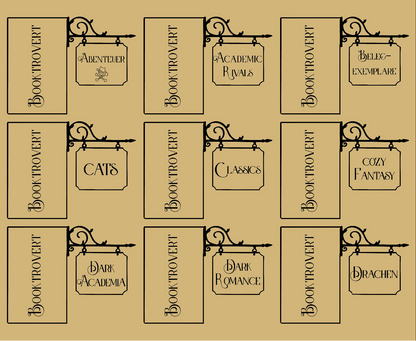 Genreschild Schwarz & Gold - Verschiedene Genre zur Auswahl