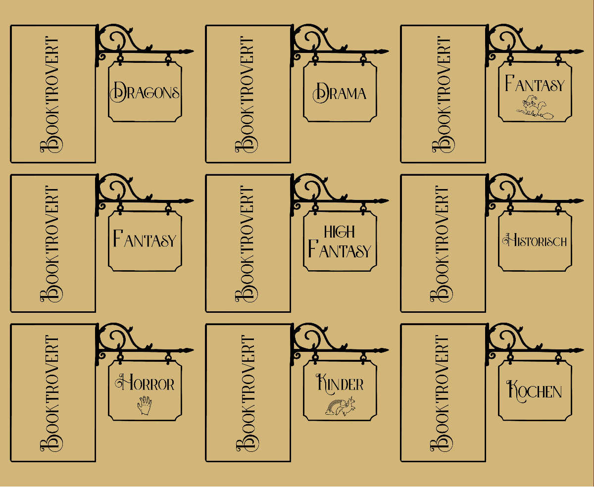 Genreschild Schwarz & Gold - Verschiedene Genre zur Auswahl