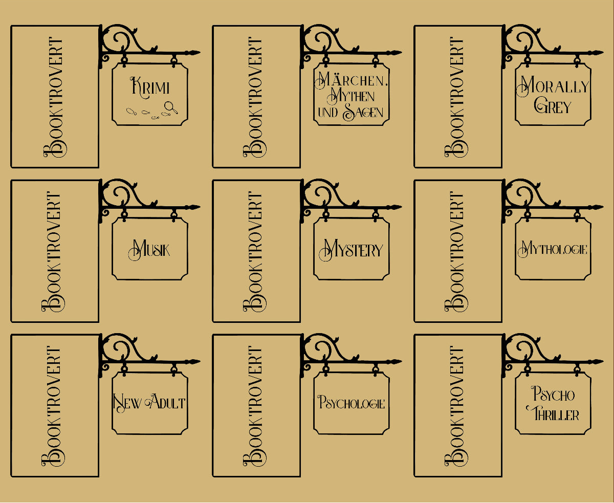 Genreschild Schwarz & Gold - Verschiedene Genre zur Auswahl