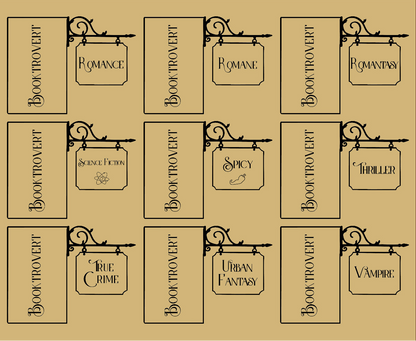 Genreschild Schwarz & Gold - Verschiedene Genre zur Auswahl